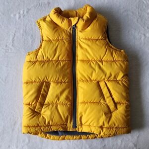 Old Navy Gillet Vest Toddler Kids‎ 4T Yellow Puffer Jacket Photoshoot Boy Fall
